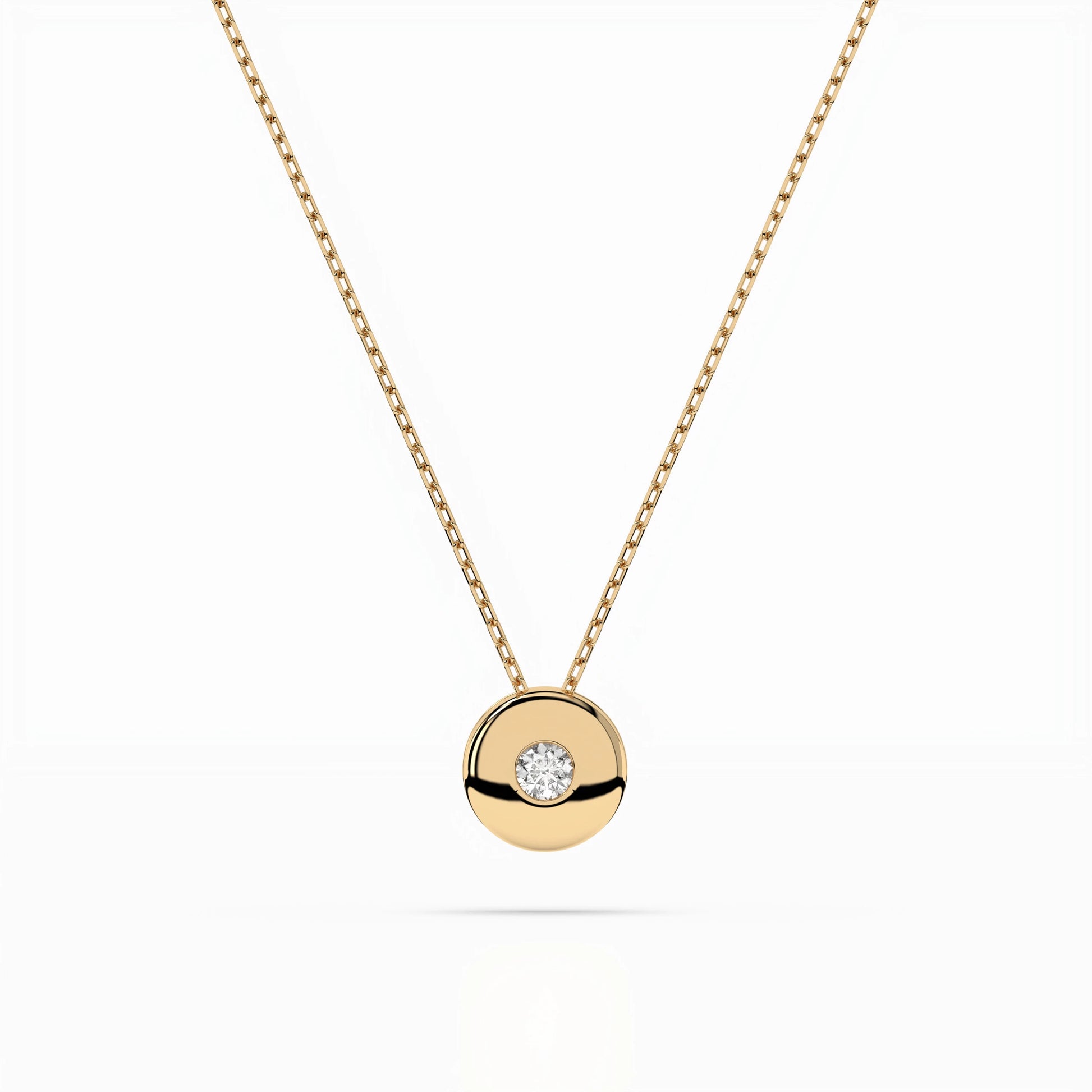 Solitaire Necklace (Round), 0.04 ct — 104-10015(2.2)