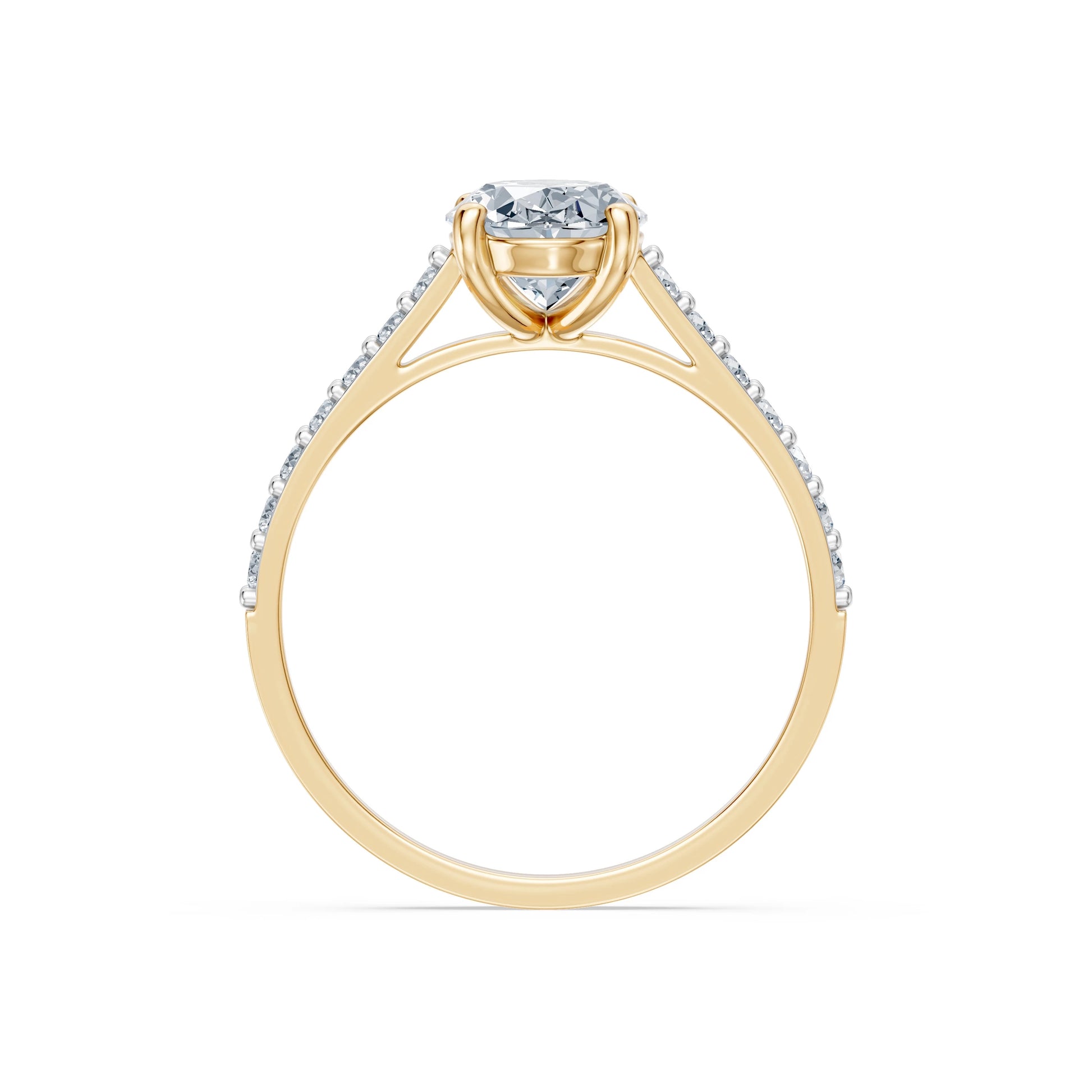 Oval Lab Grown Diamond Slim Pave Eternity Ring 1.5ct by Qutahia Jewellery