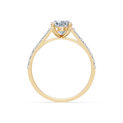Oval Lab Grown Diamond Slim Pave Eternity Ring 1.5ct by Qutahia Jewellery