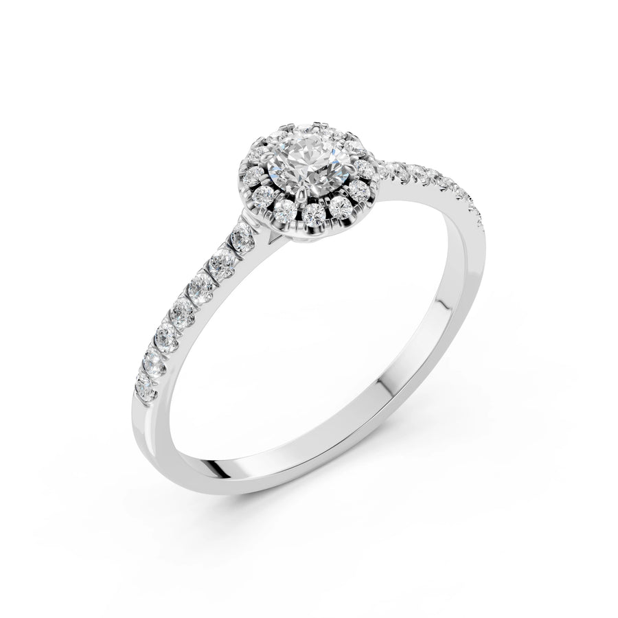 Solitaire Eternity Diamond Ring Round 0.2ct by Qutahia Jewellery