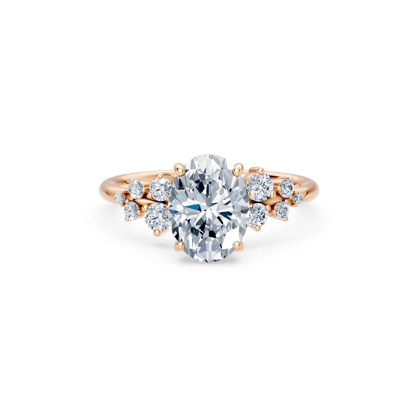 Oval Lab Grown Diamond Classic Pave Eternity Ring 2.0ct by Qutahia Jewellery