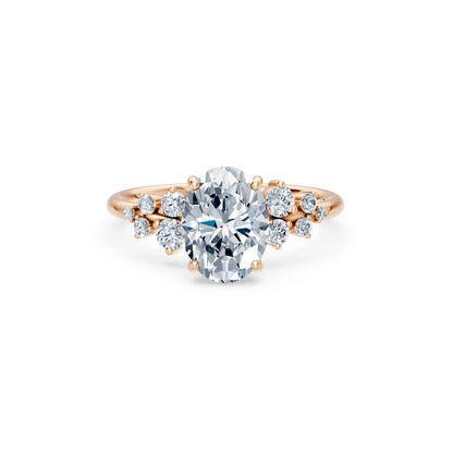 Oval Lab Grown Diamond Classic Pave Eternity Ring 2.0ct by Qutahia Jewellery