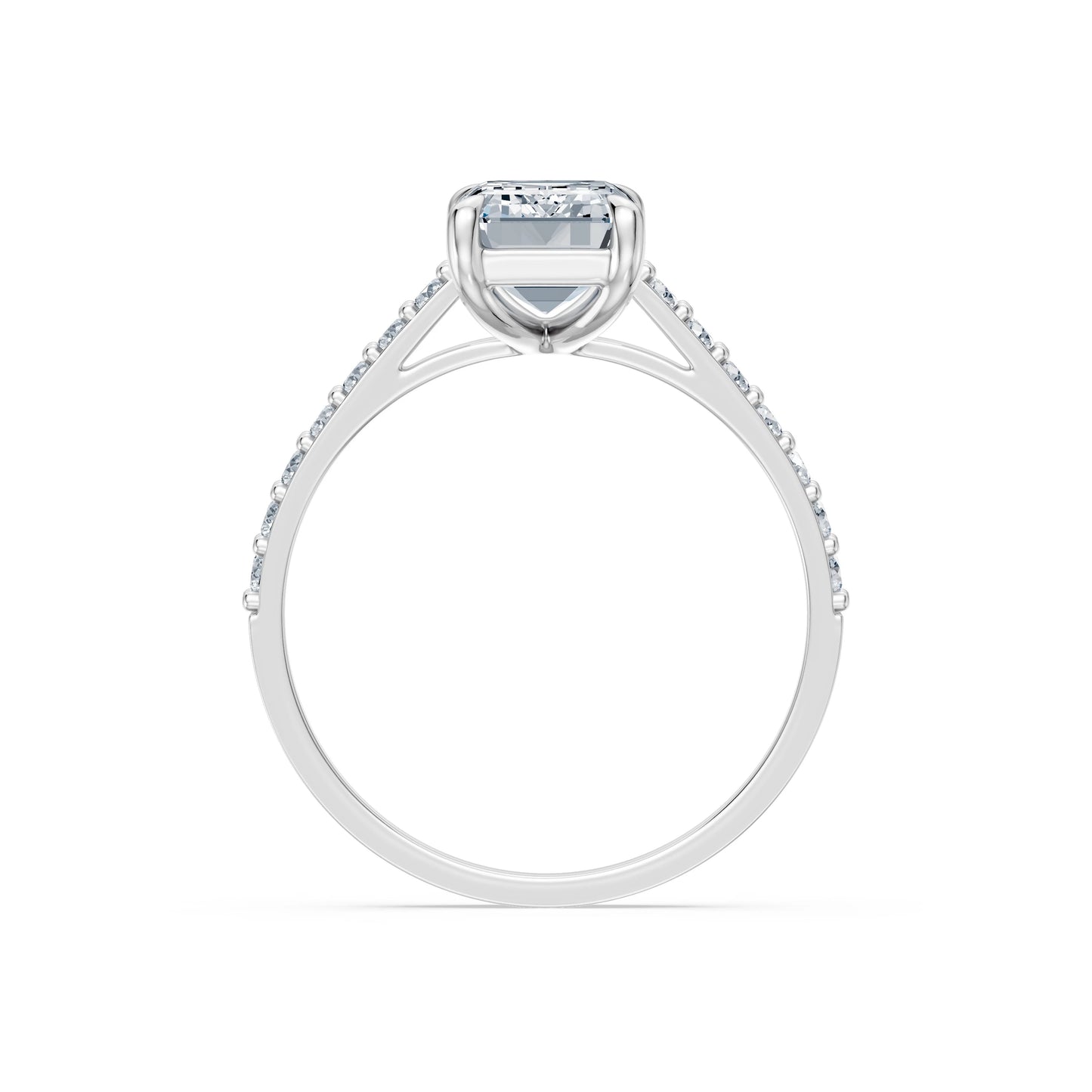 Emerald Lab Grown Diamond Slim Pave Eternity Ring 2.0ct by Qutahia Jewellery