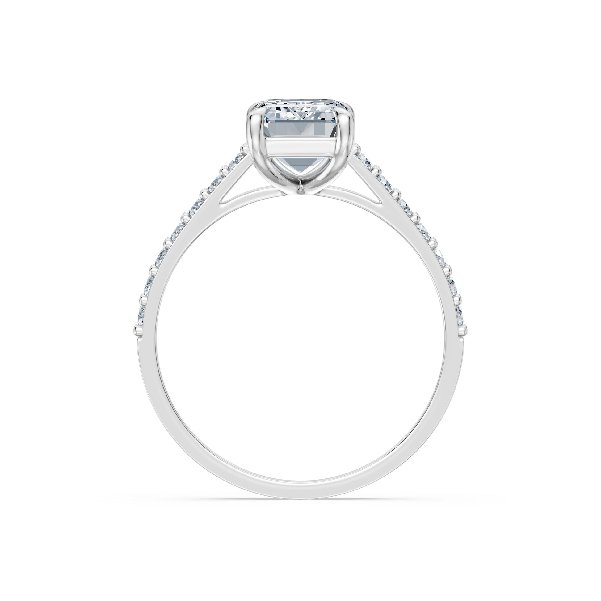 Emerald Lab Grown Diamond Slim Pave Eternity Ring 2.0ct by Qutahia Jewellery