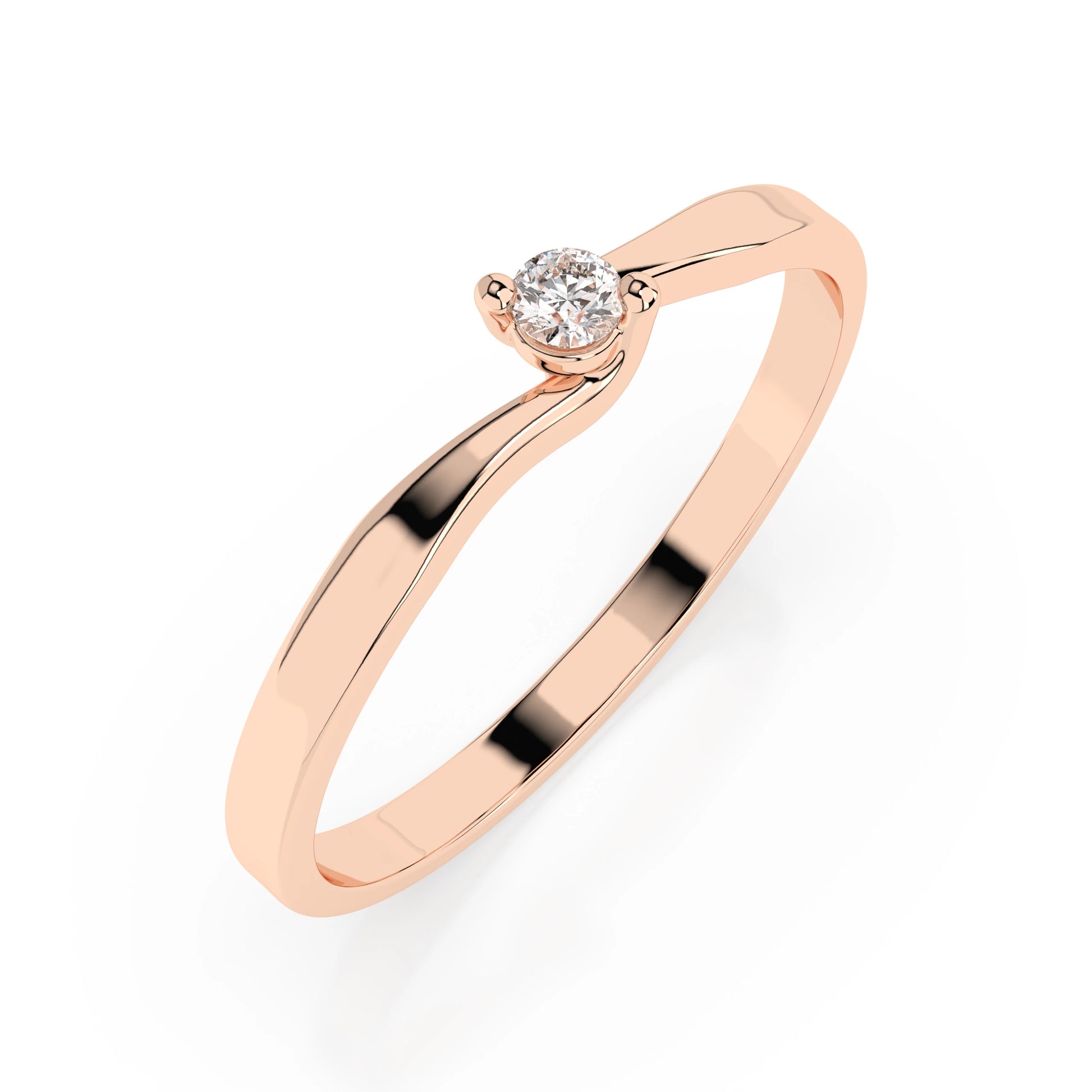 Solitaire Ring (Round), 0.04 ct — 101-10032(2.2)