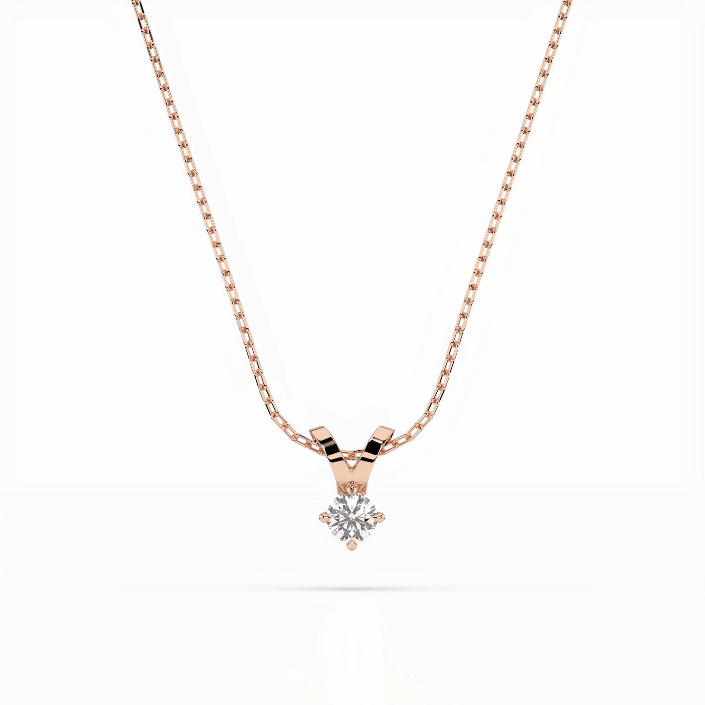 Solitaire Necklace (Round), 0.1 ct — 104-10037(3.0)