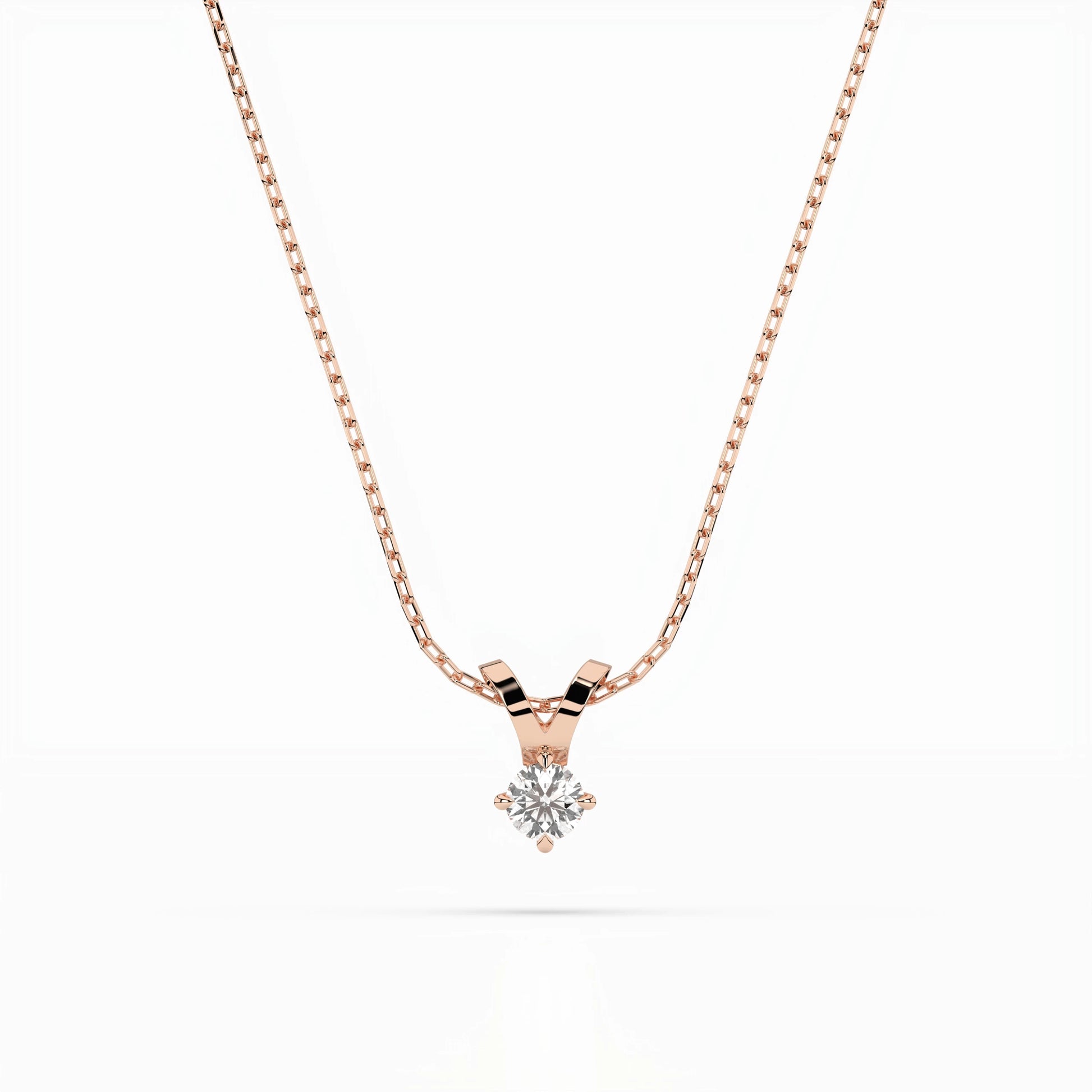 Solitaire Necklace (Round), 0.1 ct — 104-10037(3.0)