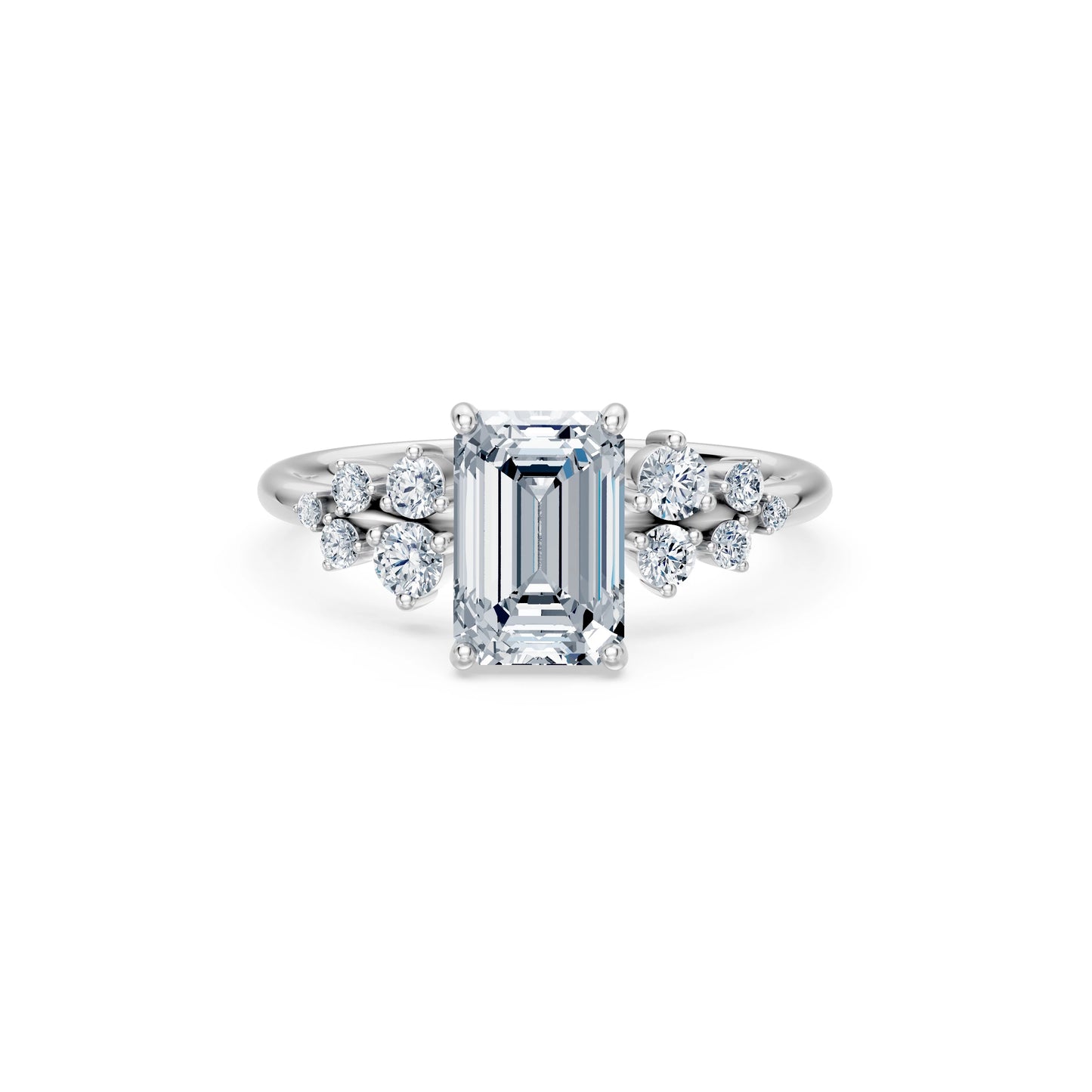 Emerald Lab Grown Diamond Classic Pave Eternity Ring 2.0ct by Qutahia Jewellery