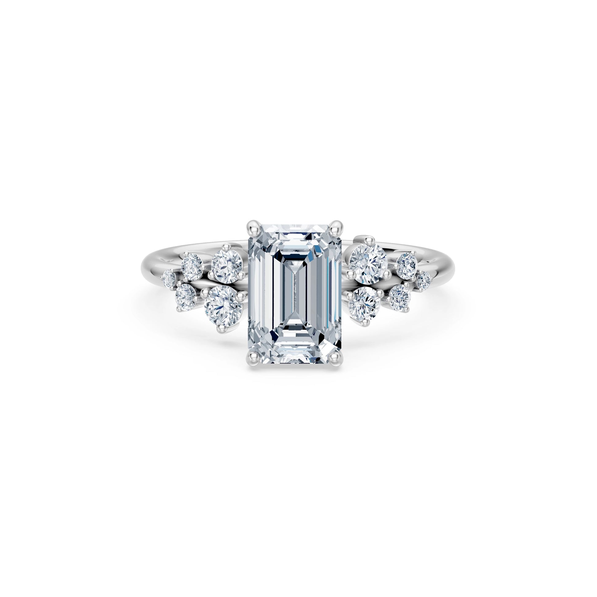 Emerald Lab Grown Diamond Classic Pave Eternity Ring 2.0ct by Qutahia Jewellery