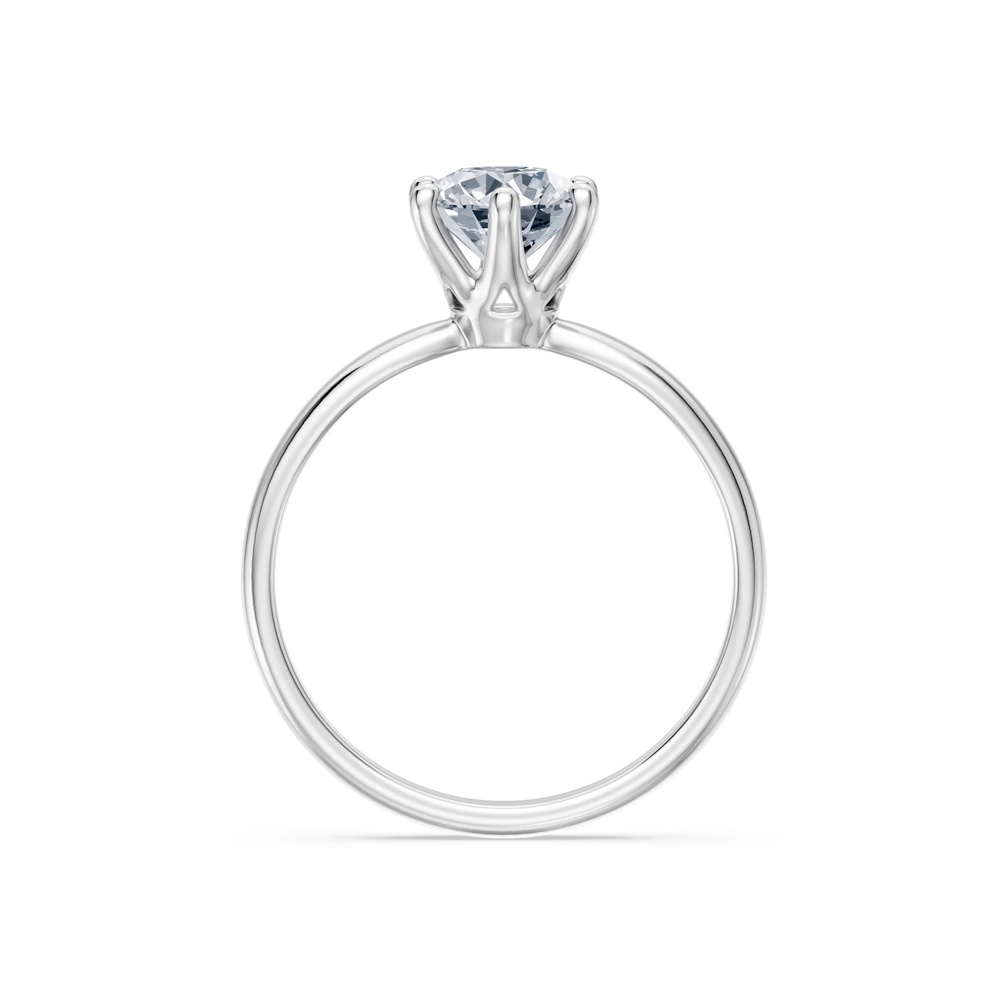 Round Brilliant Diamond Slim Solitaire Engagement Ring 1.0ct by Qutahia Jewellery