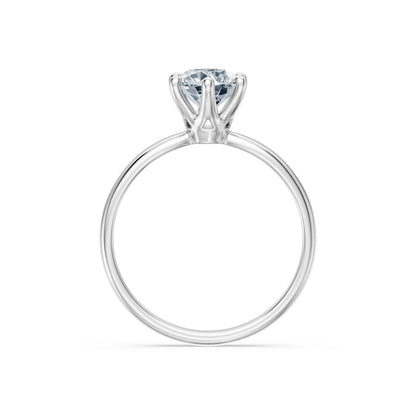 Round Brilliant Diamond Slim Solitaire Engagement Ring 1.0ct by Qutahia Jewellery