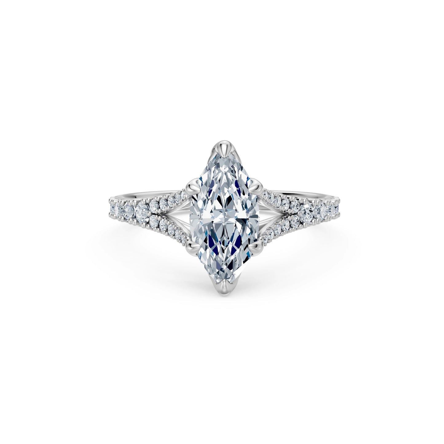 Marquise Lab Grown Diamond Micro Pave Eternity Ring 1.5ct by Qutahia Jewellery