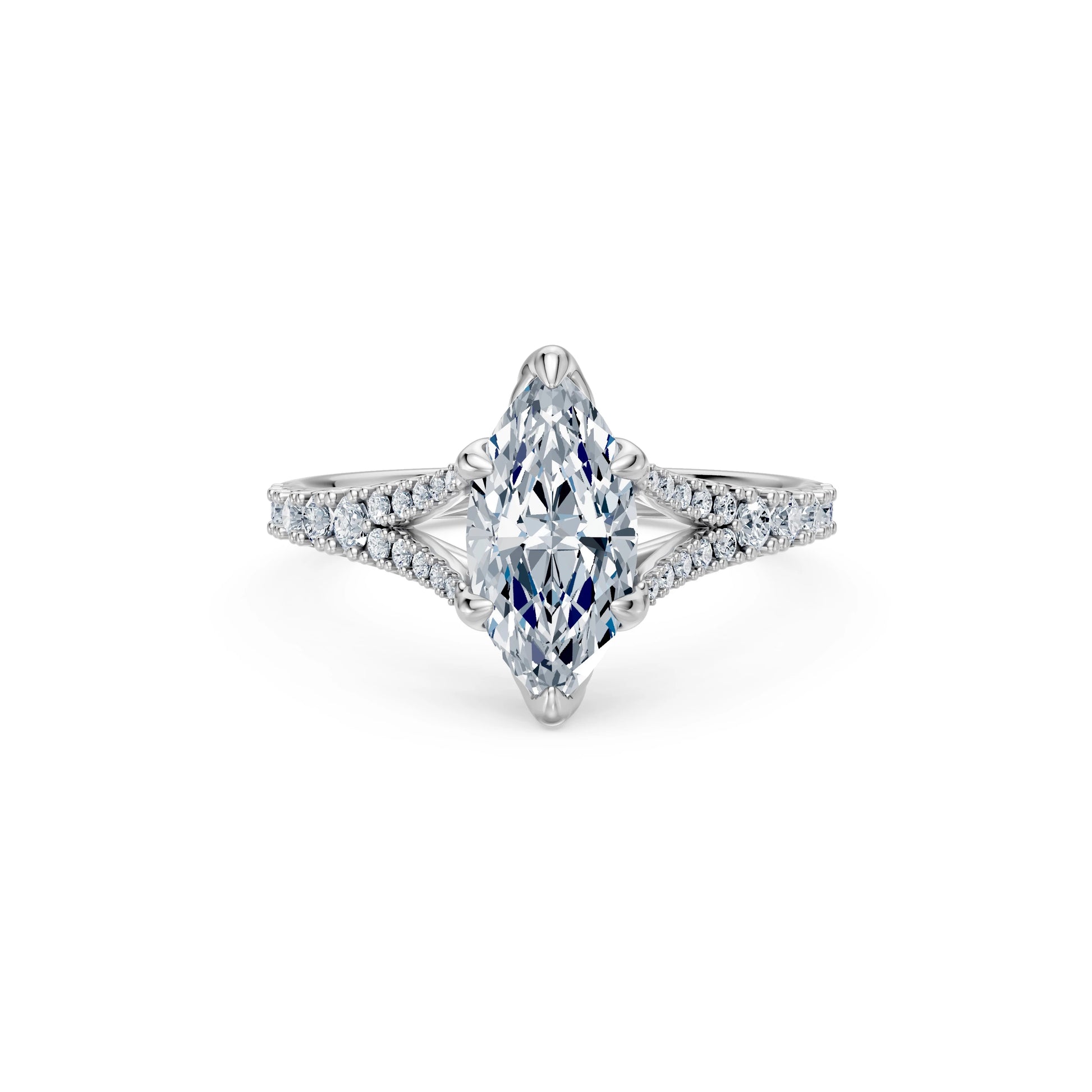 Marquise Lab Grown Diamond Micro Pave Eternity Ring 1.5ct by Qutahia Jewellery