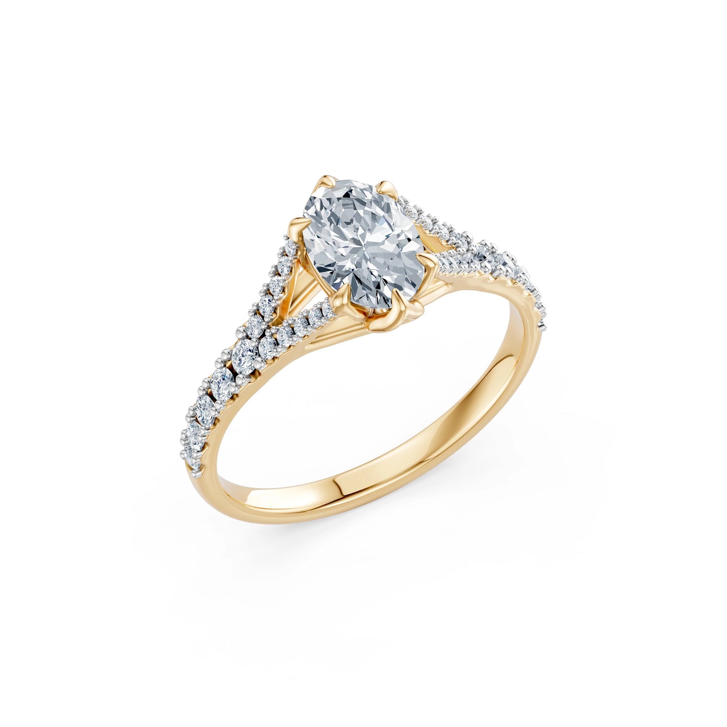 Oval Lab Grown Diamond Micro Pave Eternity Ring 1.0ct by Qutahia Jewellery