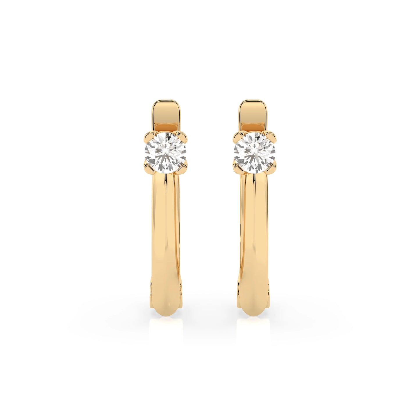 Solitaire English Lock Earring (Round), 0.12 ct — 102-10089(2.5)