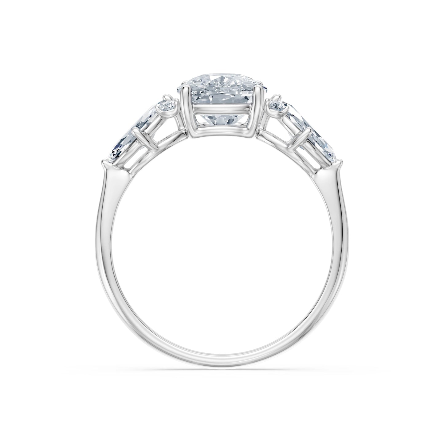 Cushion Lab Grown Diamond Side Stone Eternity Ring 2.0ct by Qutahia Jewellery