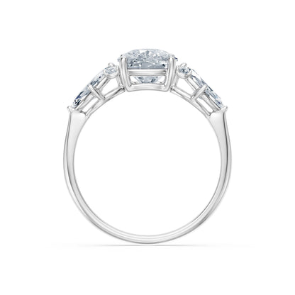 Cushion Lab Grown Diamond Side Stone Eternity Ring 2.0ct by Qutahia Jewellery
