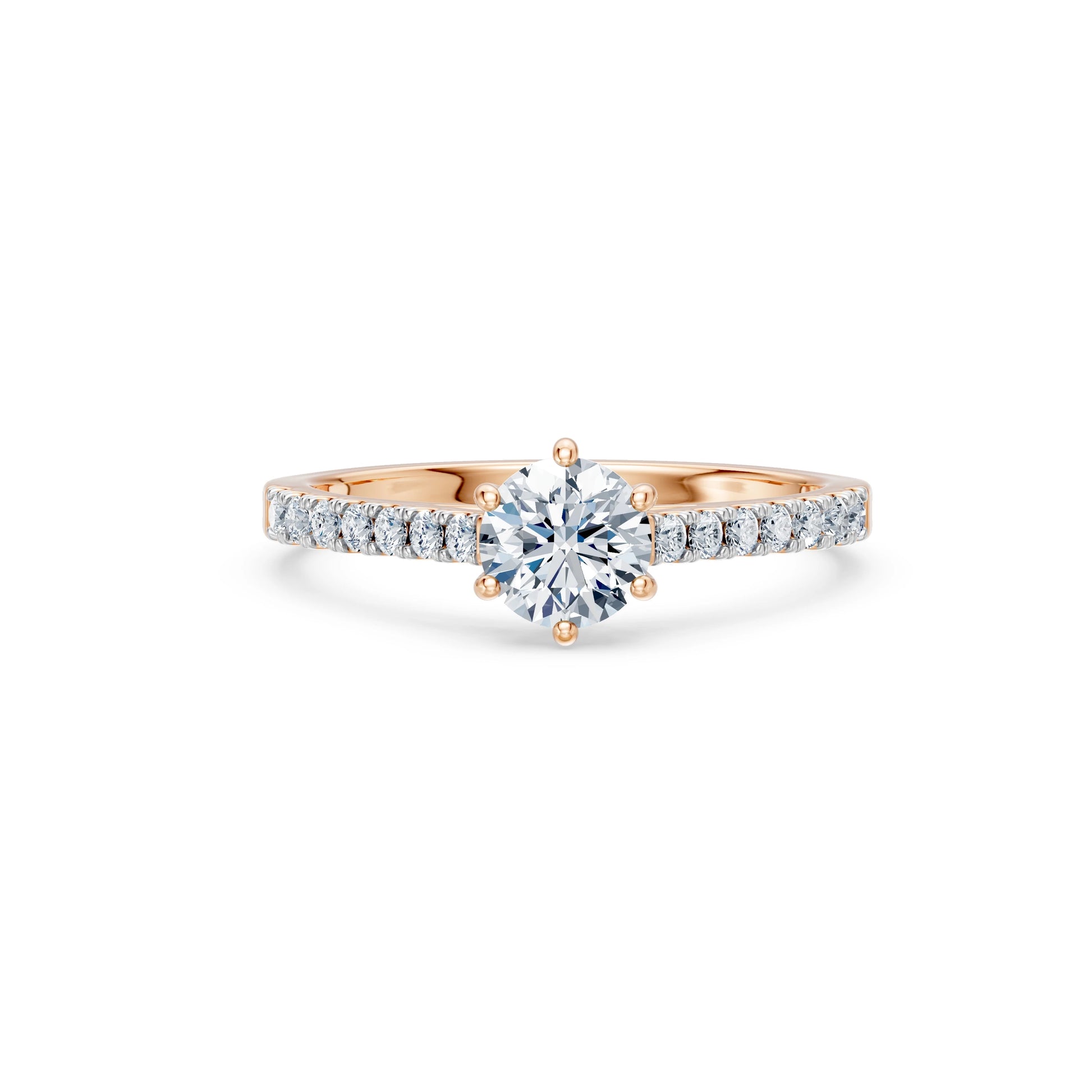 Round Brilliant Diamond Pave Eternity Ring 0.7ct by Qutahia Jewellery