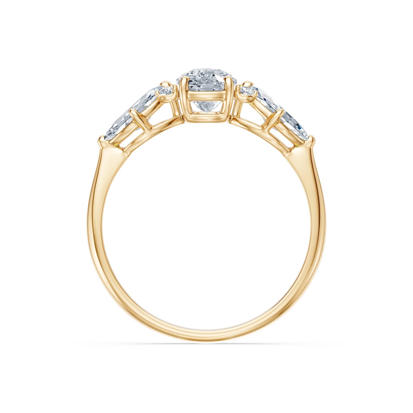 Cushion Lab Grown Diamond Side Stone Eternity Ring 1.0ct by Qutahia Jewellery