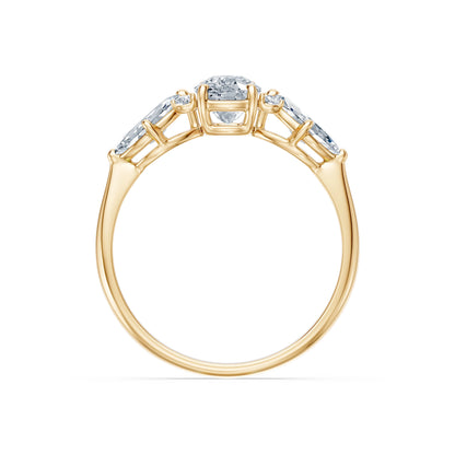 Cushion Lab Grown Diamond Side Stone Eternity Ring 1.0ct by Qutahia Jewellery