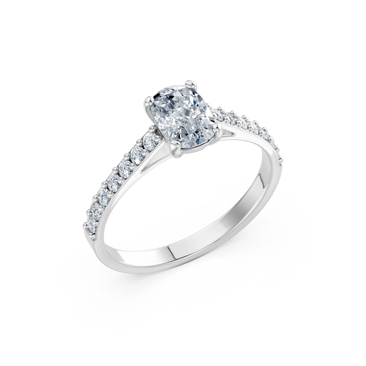 Cushion Lab Grown Diamond Slim Pave Eternity Ring 1.0ct by Qutahia Jewellery