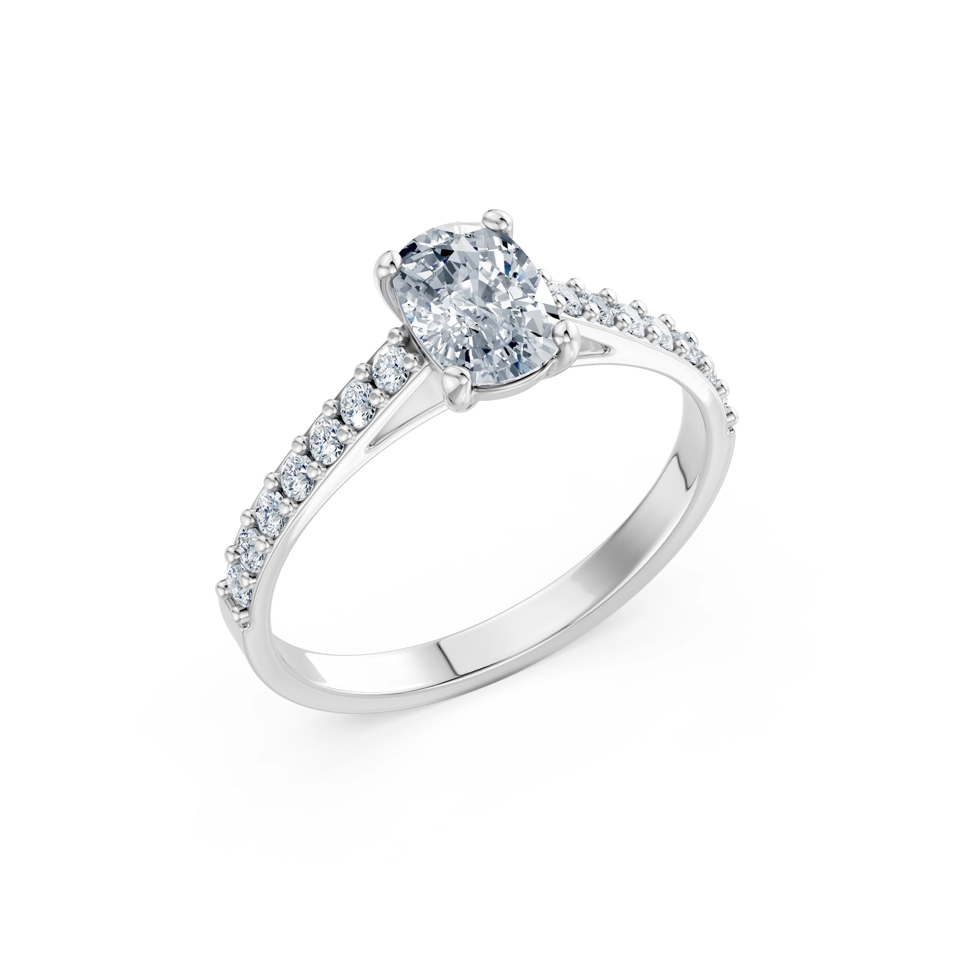 Cushion Lab Grown Diamond Slim Pave Eternity Ring 1.0ct by Qutahia Jewellery