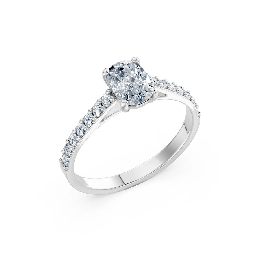 Cushion Lab Grown Diamond Slim Pave Eternity Ring 1.0ct by Qutahia Jewellery