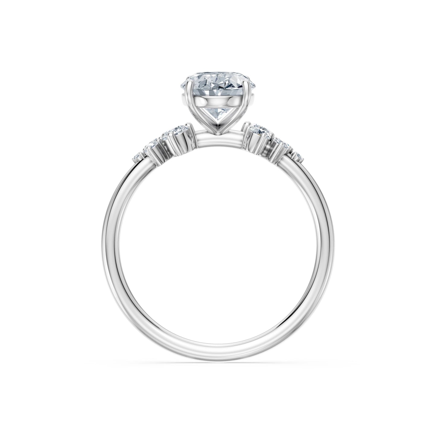 Oval Lab Grown Diamond Classic Pave Eternity Ring 1.5ct by Qutahia Jewellery