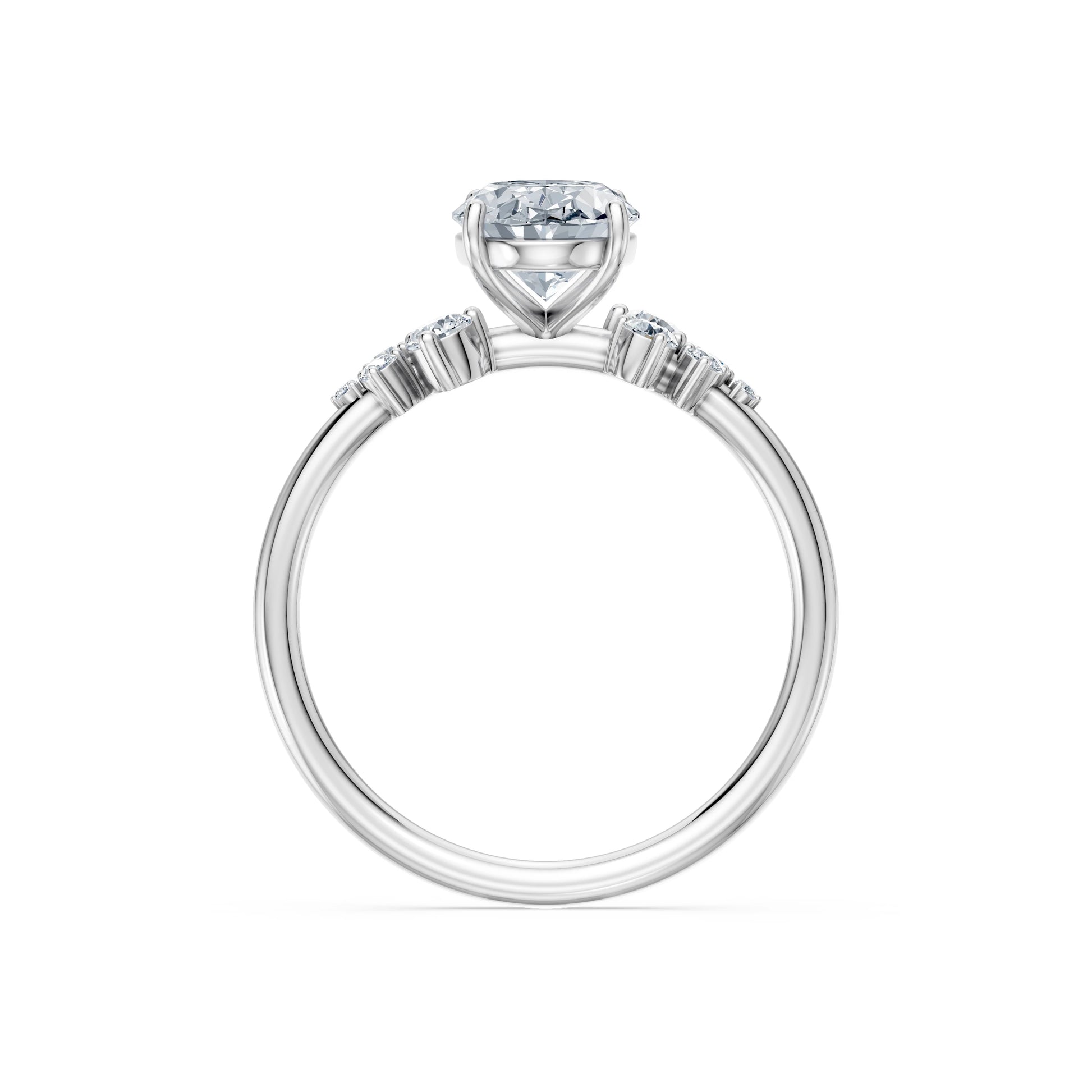 Oval Lab Grown Diamond Classic Pave Eternity Ring 1.5ct by Qutahia Jewellery