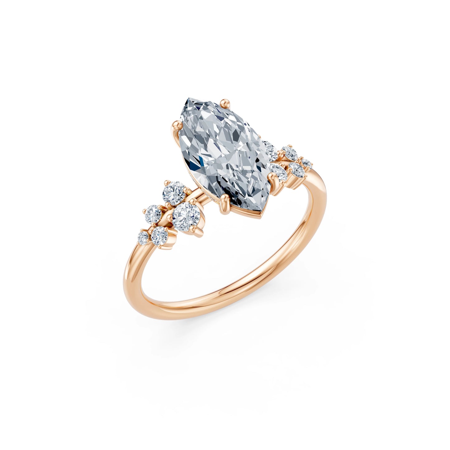 Marquise Lab Grown Diamond Classic Pave Eternity Ring 2.0ct by Qutahia Jewellery