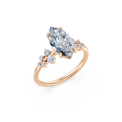 Marquise Lab Grown Diamond Classic Pave Eternity Ring 2.0ct by Qutahia Jewellery