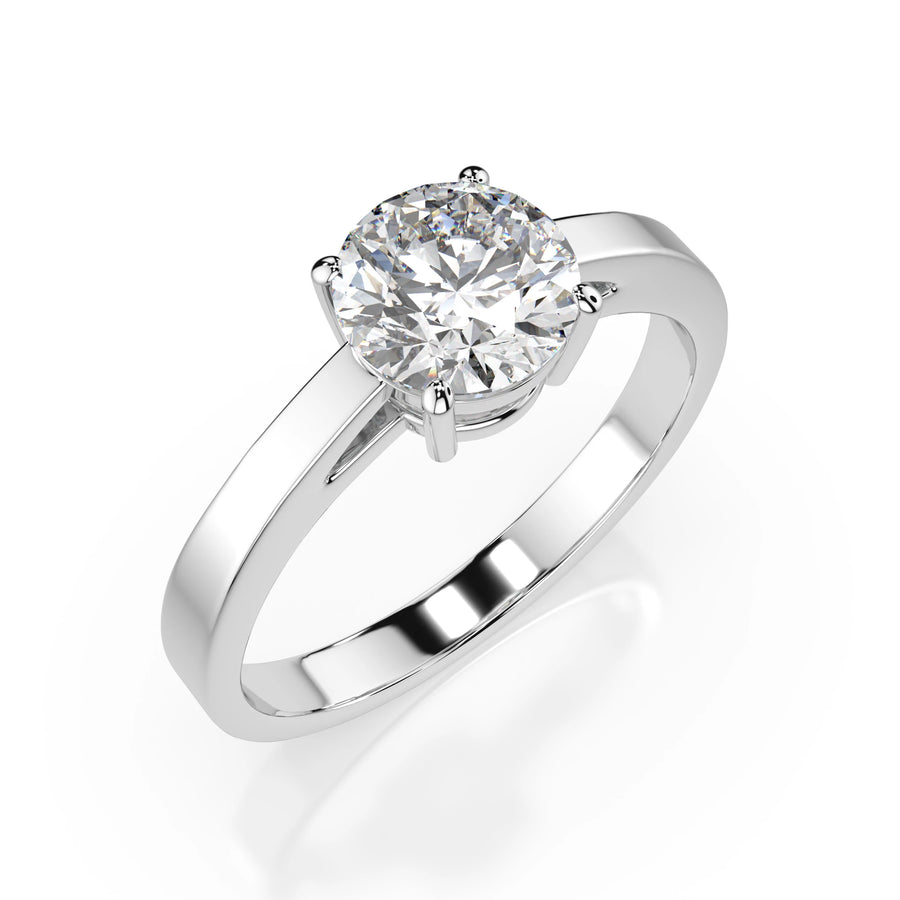 Solitaire Diamond Ring Round 1.0ct by Qutahia Jewellery