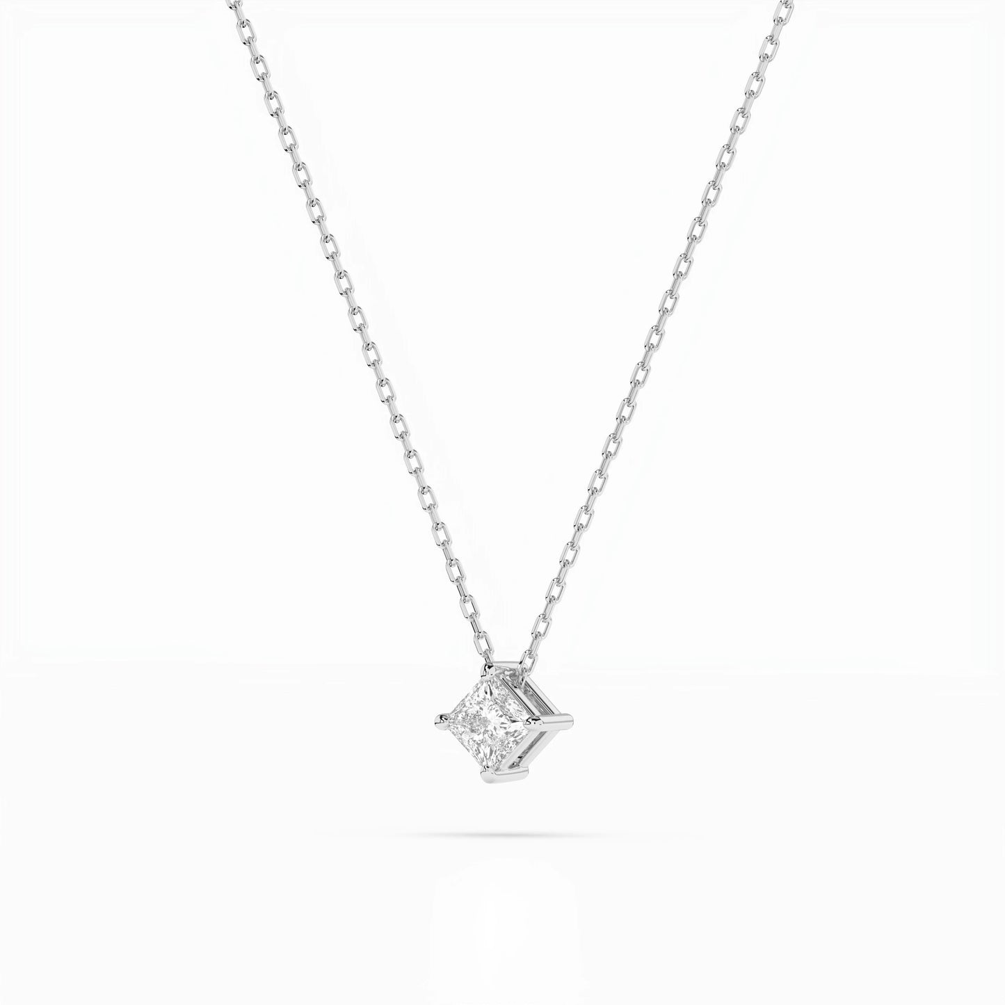 Solitaire Necklace (Princess), 0.17 ct — 104-10055(3.0)PR