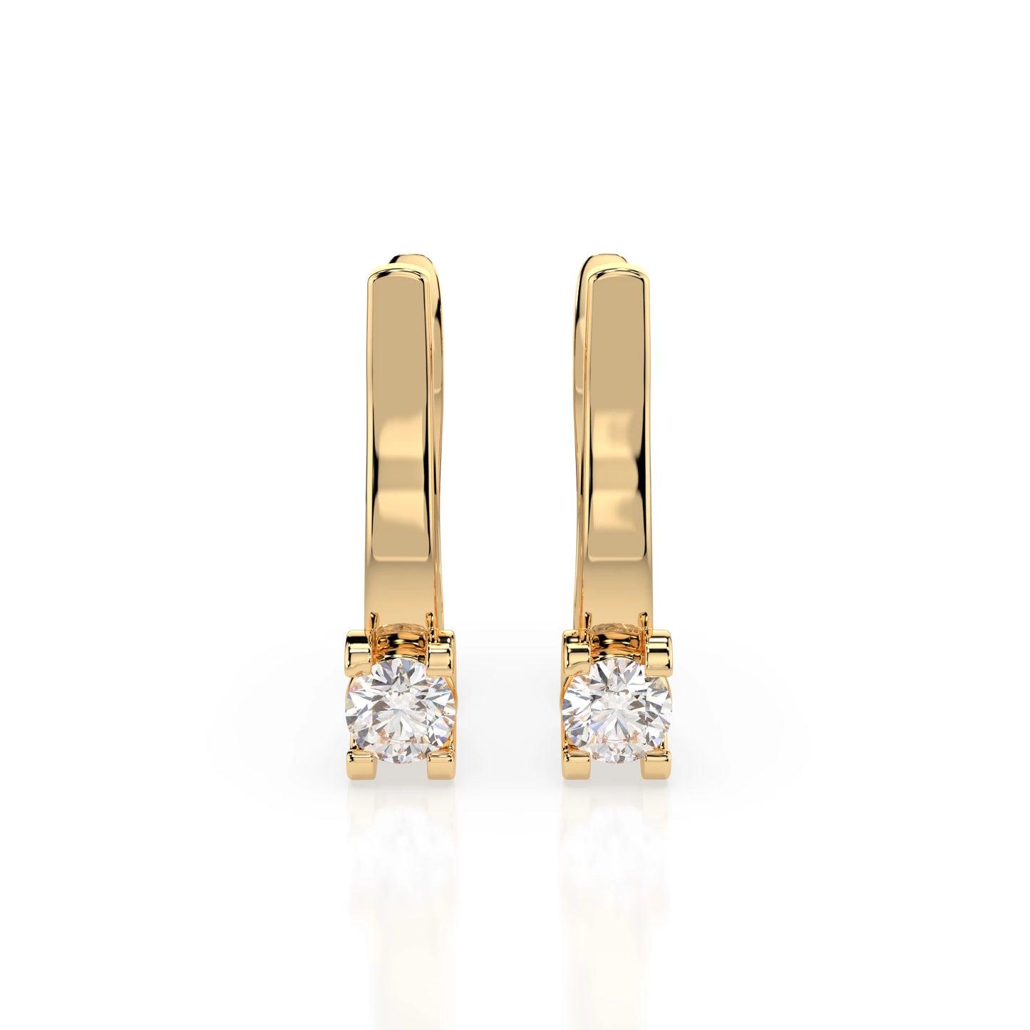 Solitaire English Lock Earring (Round), 0.2 ct — 102-10022(3.0)