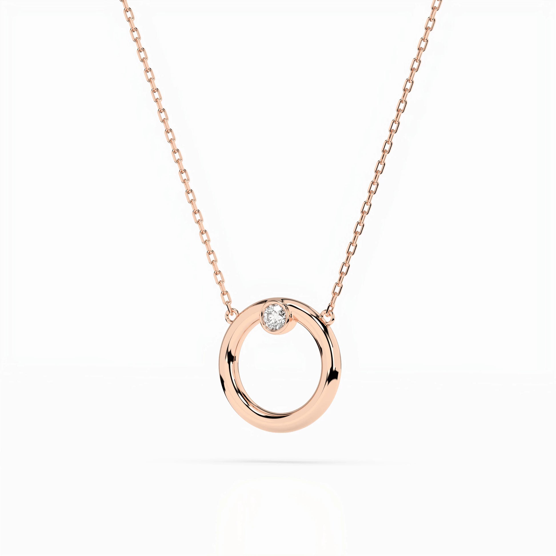 Minimalism Necklace (Round), 0.03 ct — 104-10056