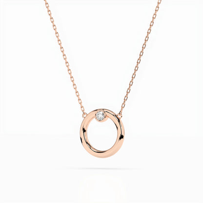 Minimalism Necklace (Round), 0.03 ct — 104-10056