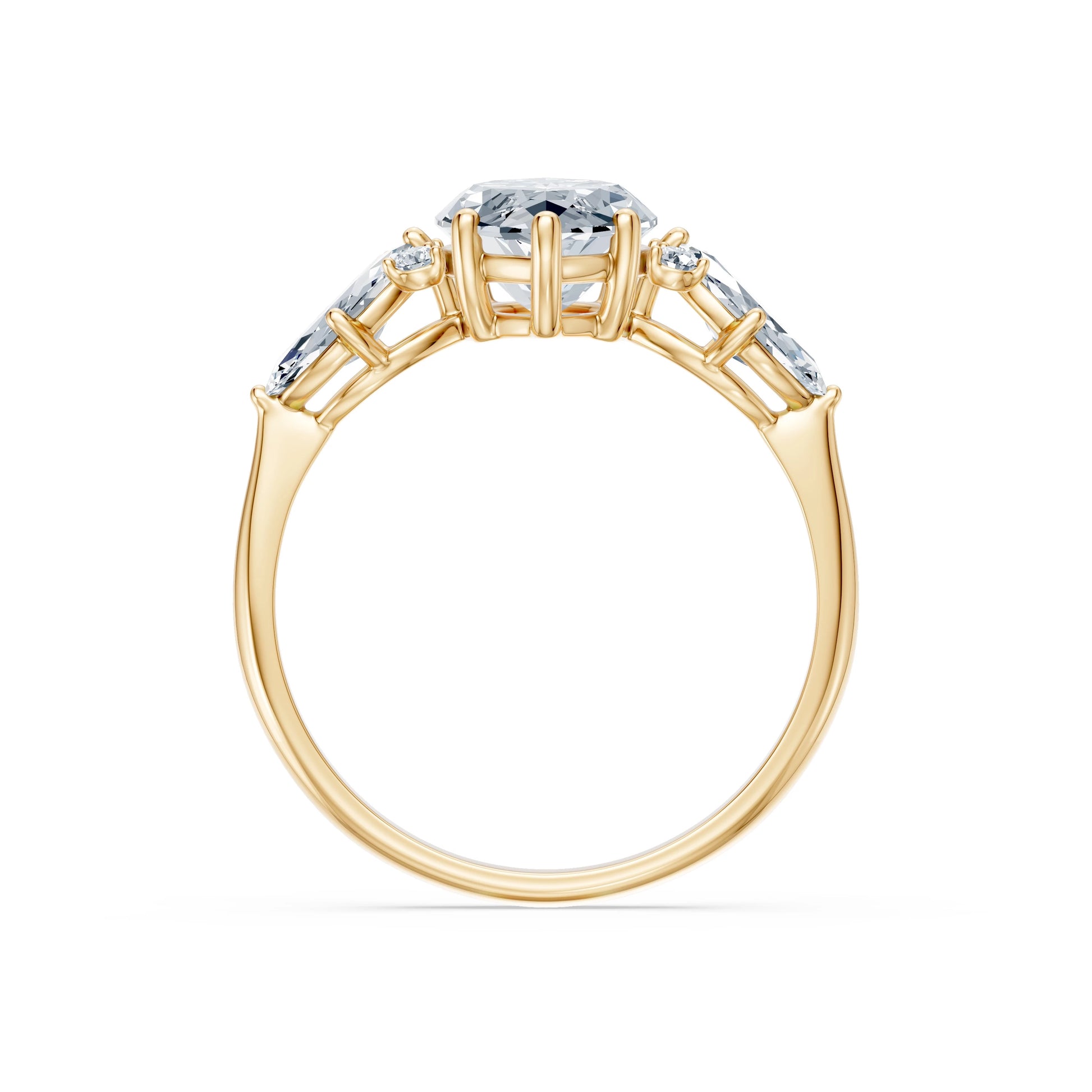 Marquise Lab Grown Diamond Side Stone Eternity Ring 2.0ct by Qutahia Jewellery