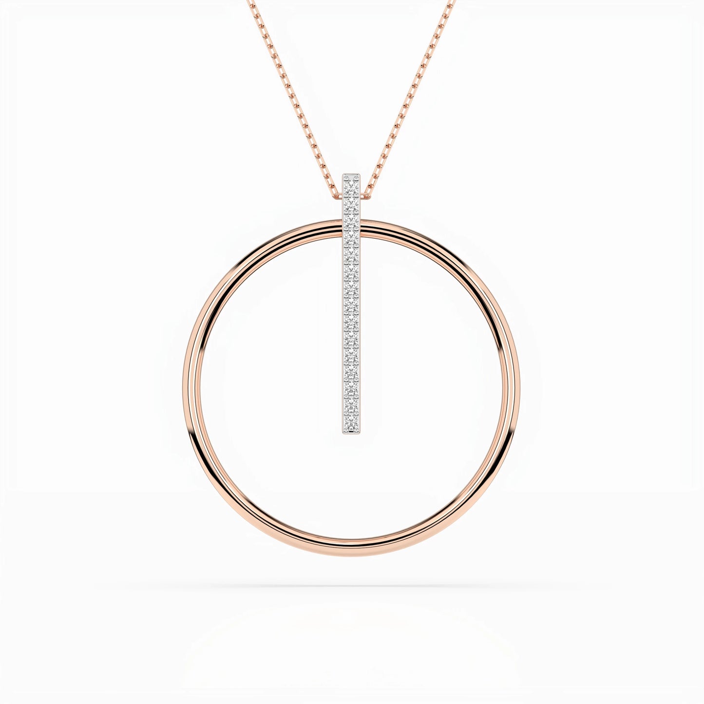 Minimalism Necklace (Round), 0.09 ct — 104-10047