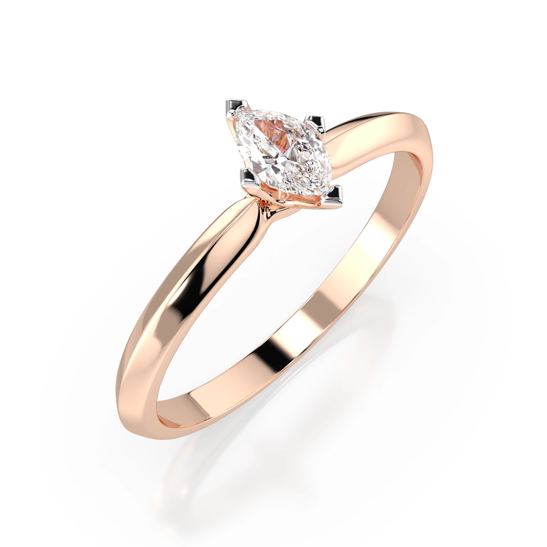 Solitaire Ring (Marquise), 0.1 ct — 101-10181/1(0.10)MARQUISE