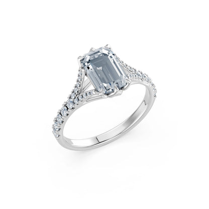 Emerald Lab Grown Diamond Micro Pave Eternity Ring 2.0ct by Qutahia Jewellery