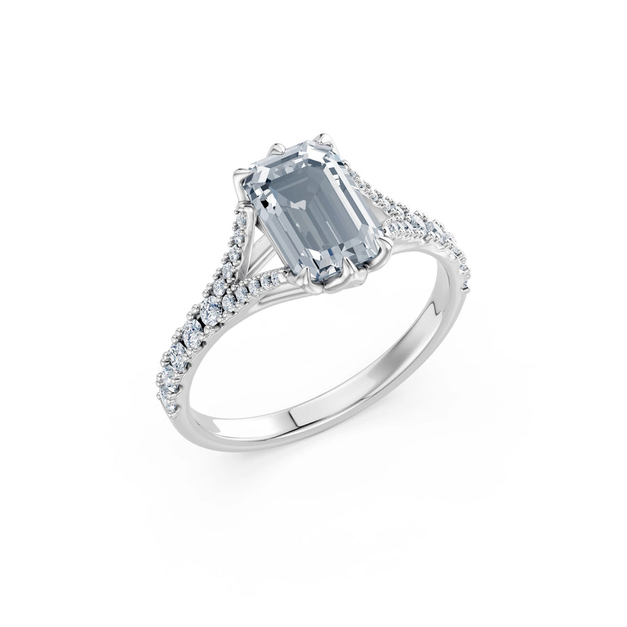 Emerald Lab Grown Diamond Micro Pave Eternity Ring 2.0ct by Qutahia Jewellery
