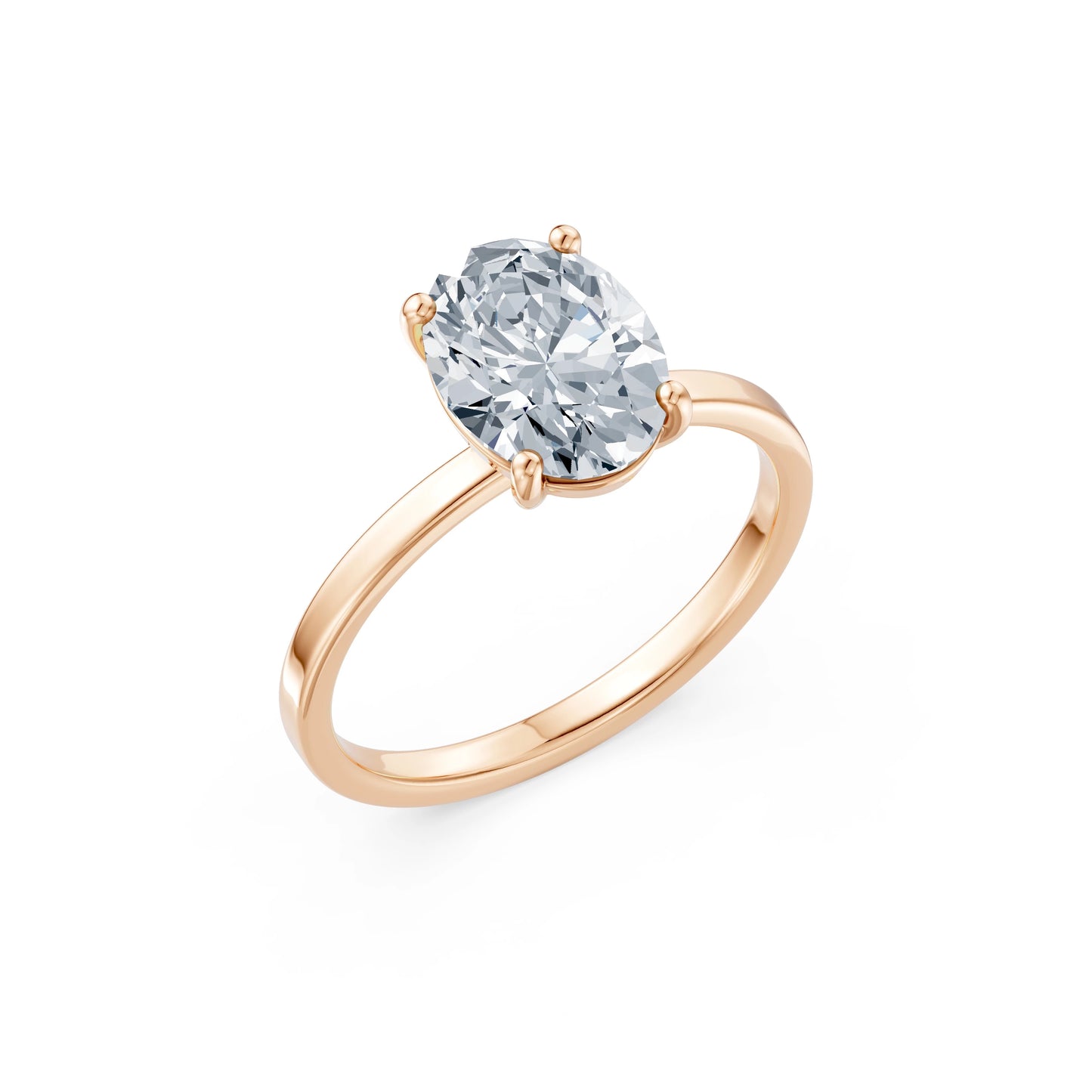 Oval Lab Grown Diamond Solitaire Engagement Ring 2.0ct by Qutahia Jewellery