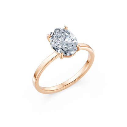 Oval Lab Grown Diamond Solitaire Engagement Ring 2.0ct by Qutahia Jewellery