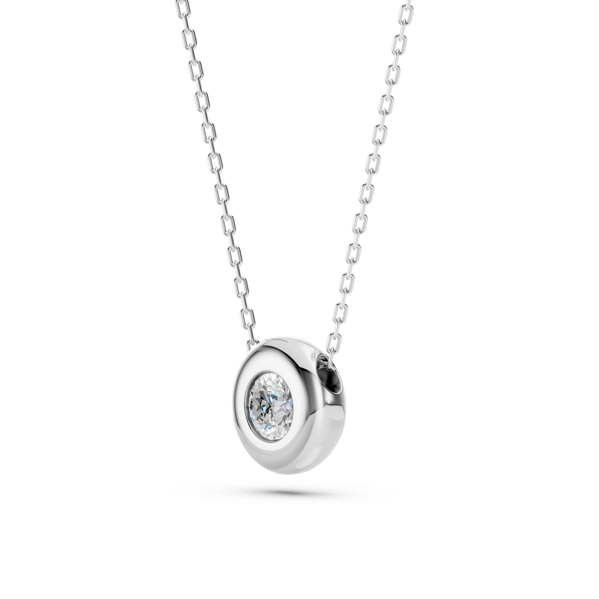 Solitaire Necklace (Round), 0.15 ct — 104-10007(3.4)