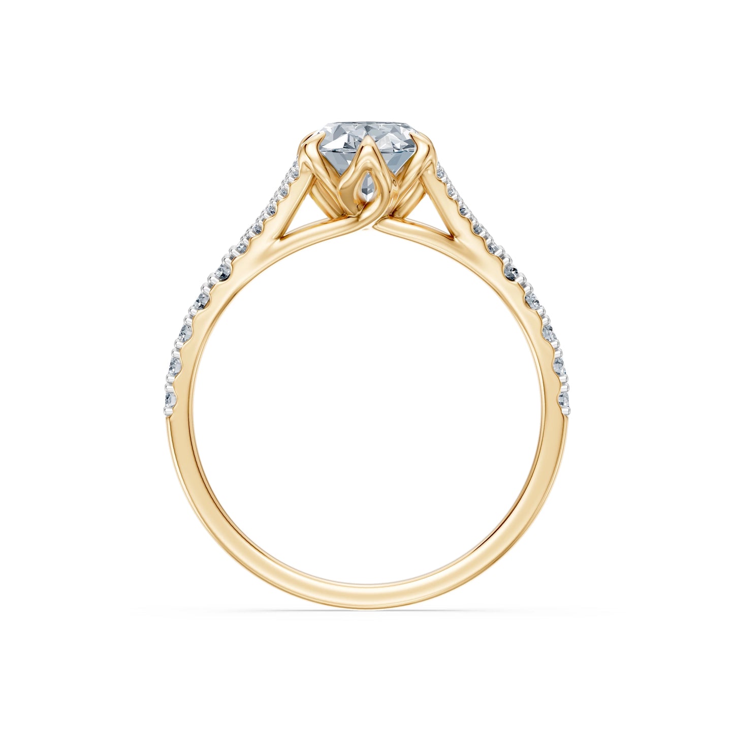 Oval Lab Grown Diamond Micro Pave Eternity Ring 1.5ct by Qutahia Jewellery