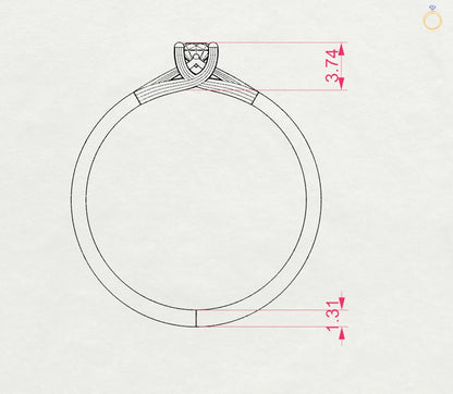 Solitaire Ring (Round), 0.1 ct — 101-10014(3.0)