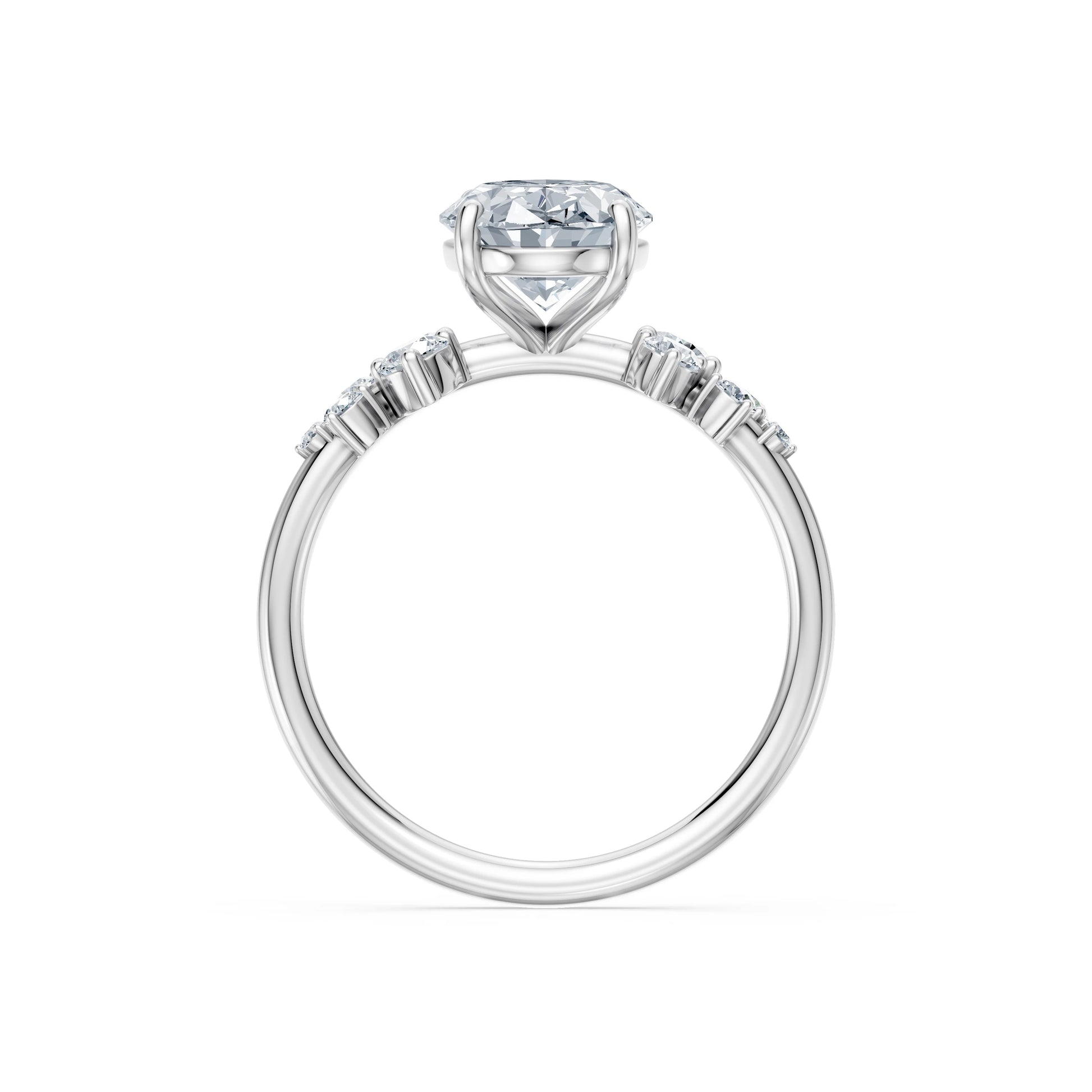 Oval Lab Grown Diamond Classic Pave Eternity Ring 2.0ct by Qutahia Jewellery