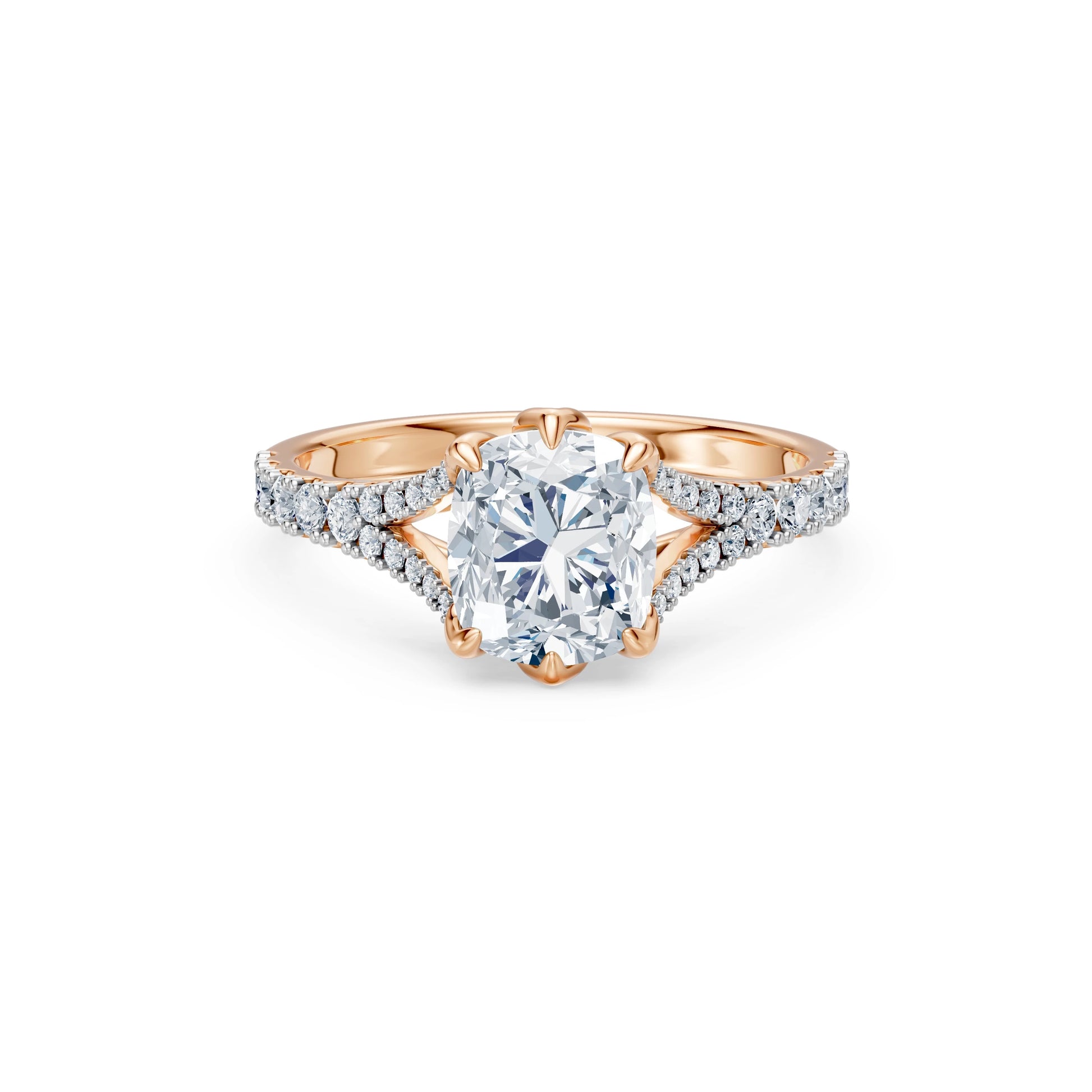 Cushion Lab Grown Diamond Micro Pave Eternity Ring 2.0ct by Qutahia Jewellery