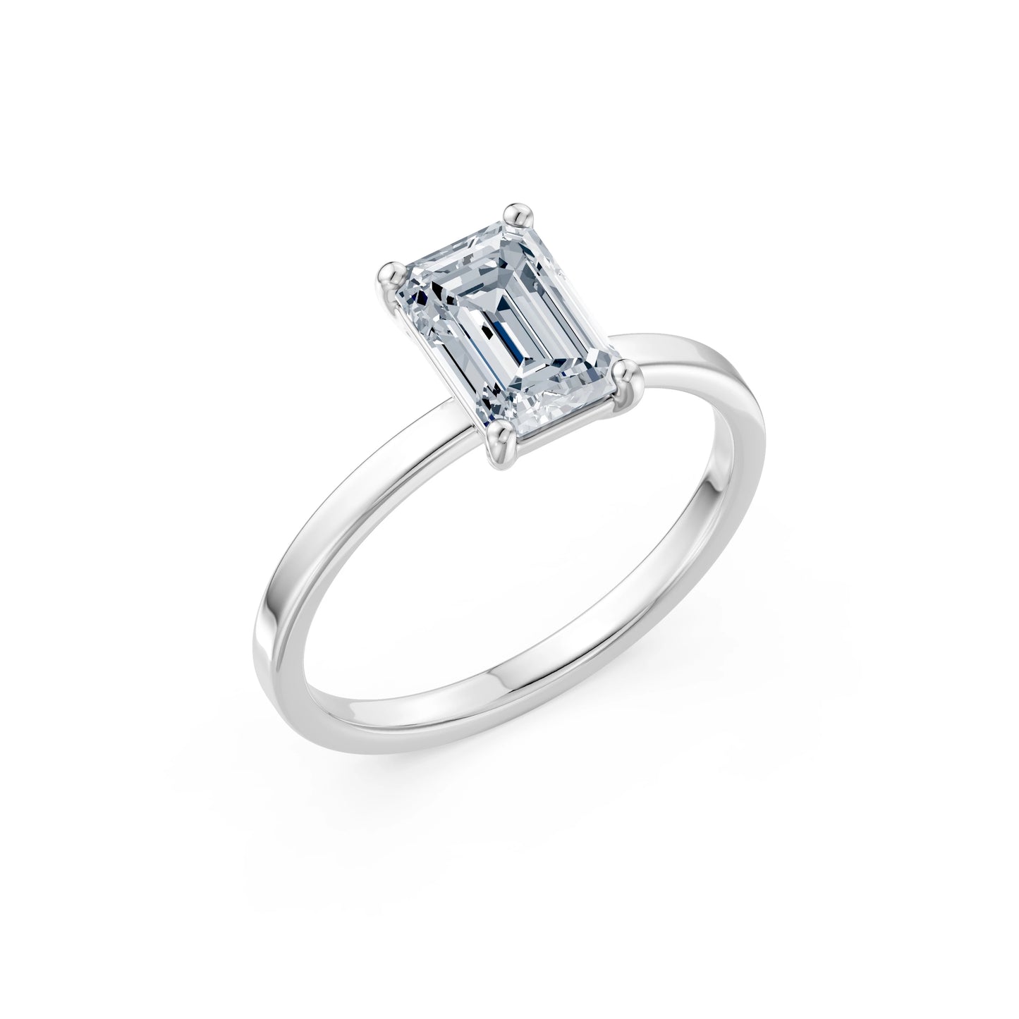 Emerald Lab Grown Diamond Solitaire Engagement Ring 1.5ct by Qutahia Jewellery
