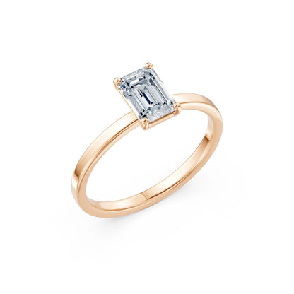 Emerald Lab Grown Diamond Solitaire Engagement Ring 1.0ct by Qutahia Jewellery